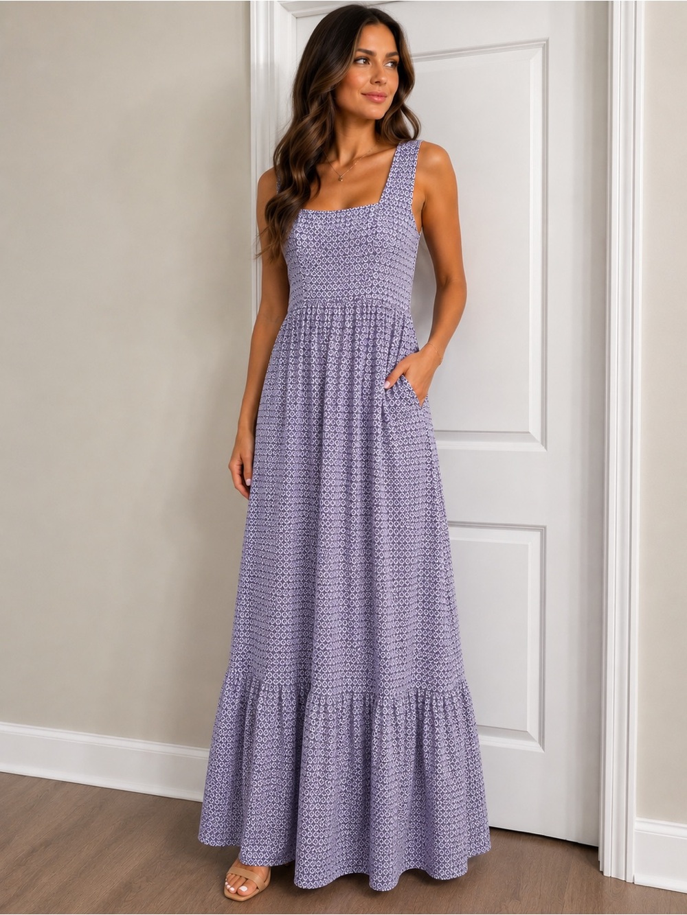 Lands' End Sleeveless Maxi Dress
